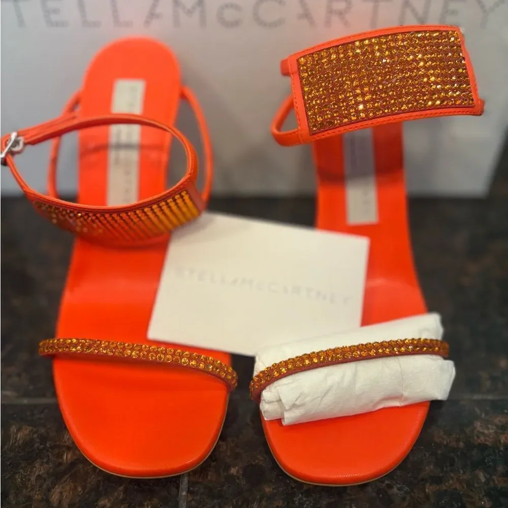 Stella McCartney 100 ECO Alter Mat Crystal  Glow Orange/Dust Bag 35 NWT $950